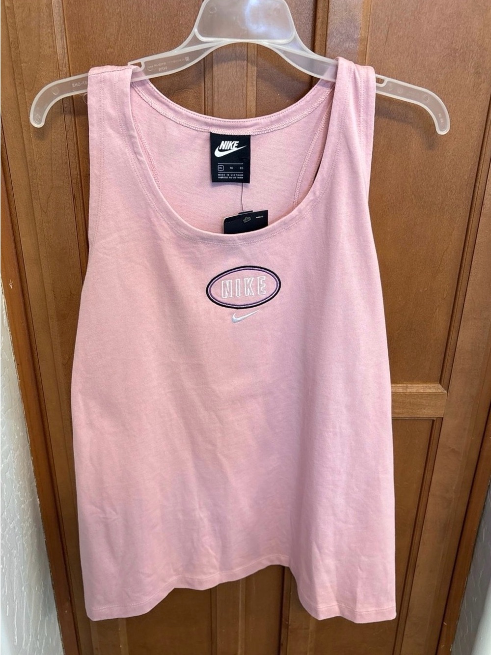 Nike Pink Scoop Neck Logo Tank Top